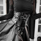 Dark in Lia Punk Love Patent Leather Waist Corset with Metal Accents