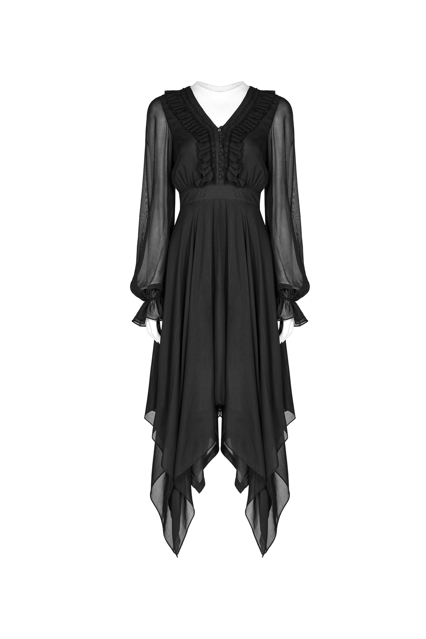 Punk Rave Angelina Chiffon Long-Sleeve Handkerchief Dress