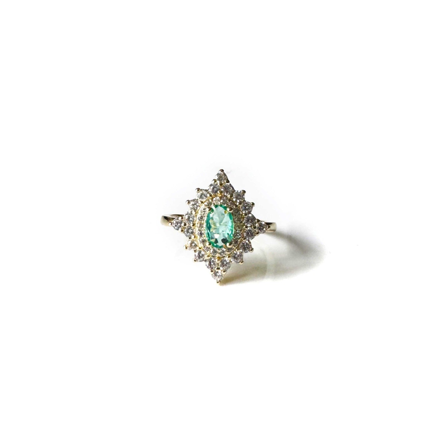 Florence Azure Stone Vintage-Style Adjustable Ring