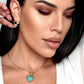 Sanora Luxe 18K Gold-Plated Turquoise T-Bar Heart Necklace
