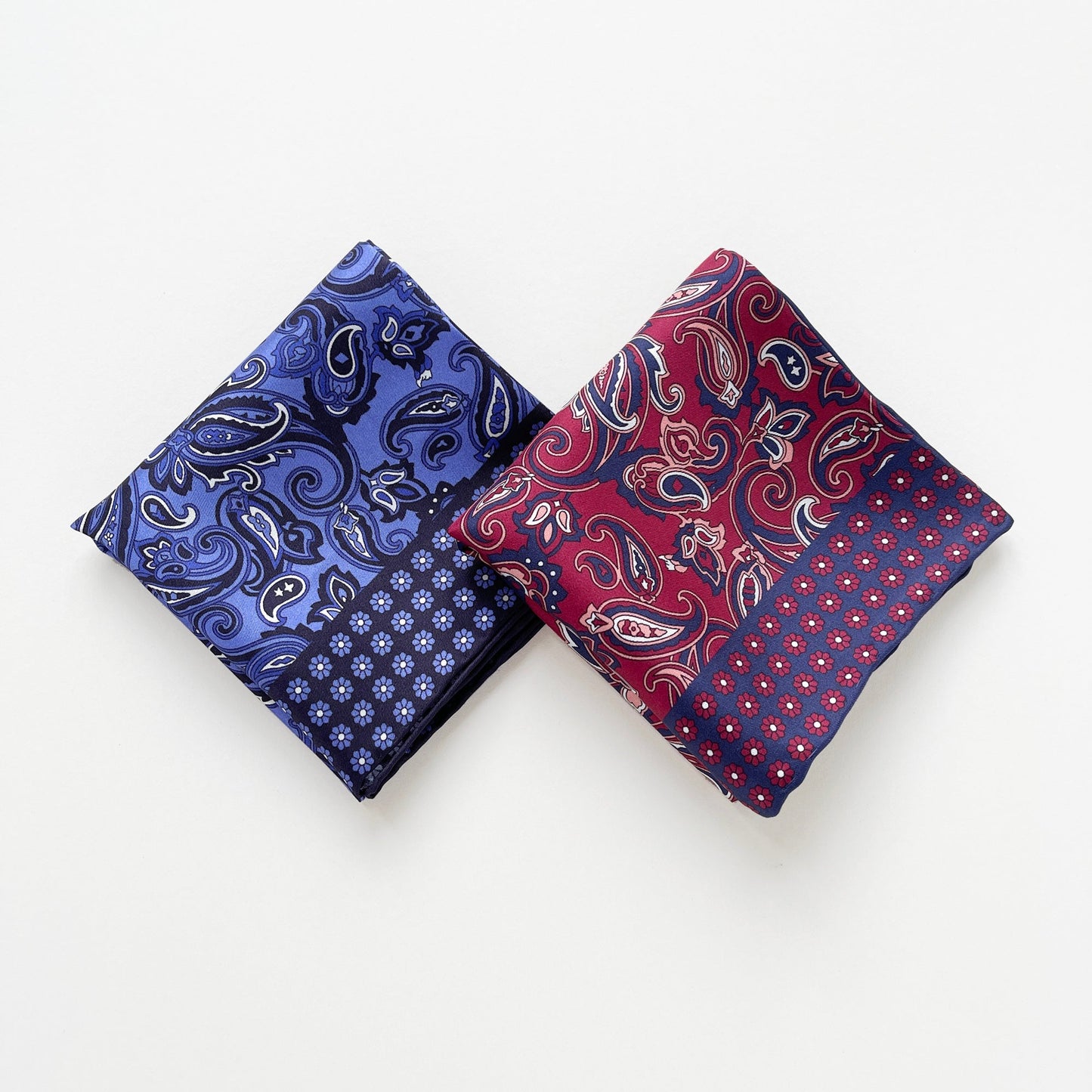Classic Paisley Silk Scarf, 53cm Hand-Rolled Men's Neckerchief