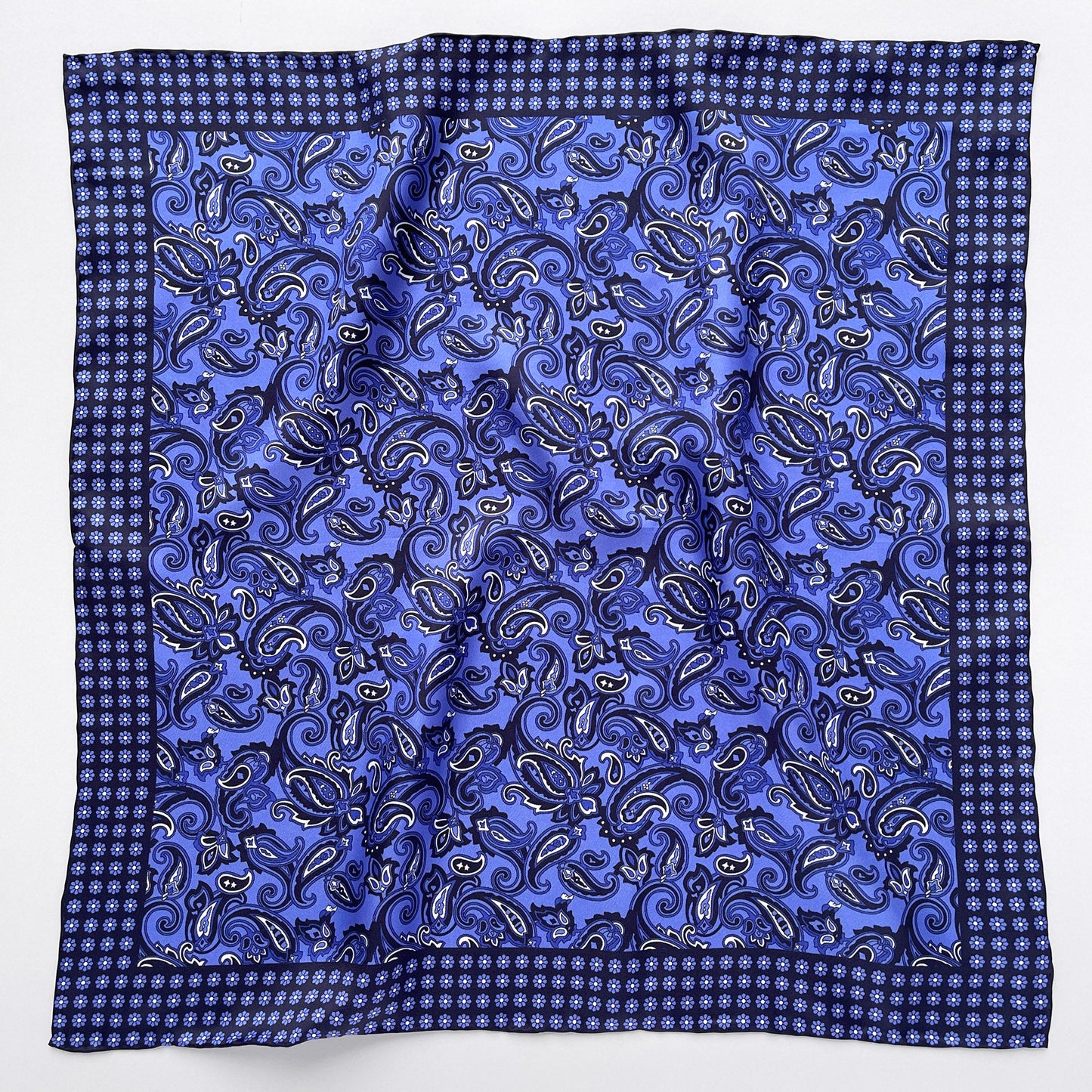 Classic Paisley Silk Scarf, 53cm Hand-Rolled Men's Neckerchief
