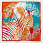Vibrant Jungle Bloom Silk Scarf, 53cm Double-Sided Print Women's Bandana with Hand-Rolled Edges