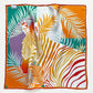 Vibrant Jungle Bloom Silk Scarf, 53cm Double-Sided Print Women's Bandana with Hand-Rolled Edges
