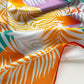 Vibrant Jungle Bloom Silk Scarf, 53cm Double-Sided Print Women's Bandana with Hand-Rolled Edges