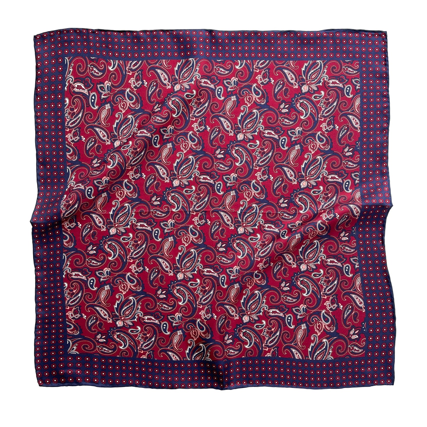 Classic Paisley Silk Scarf, 53cm Hand-Rolled Men's Neckerchief