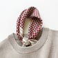 Classic Houndstooth Silk Square Scarf, 65cm Hand-Rolled Bandana Scarf