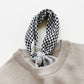 Classic Houndstooth Silk Square Scarf, 65cm Hand-Rolled Bandana Scarf