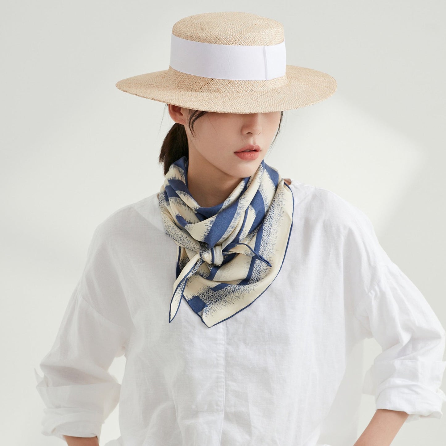 Timeless Stripes Silk Scarf, Double-Sided Print with Luxury Hand-Rolled, Sand-Washed Finish