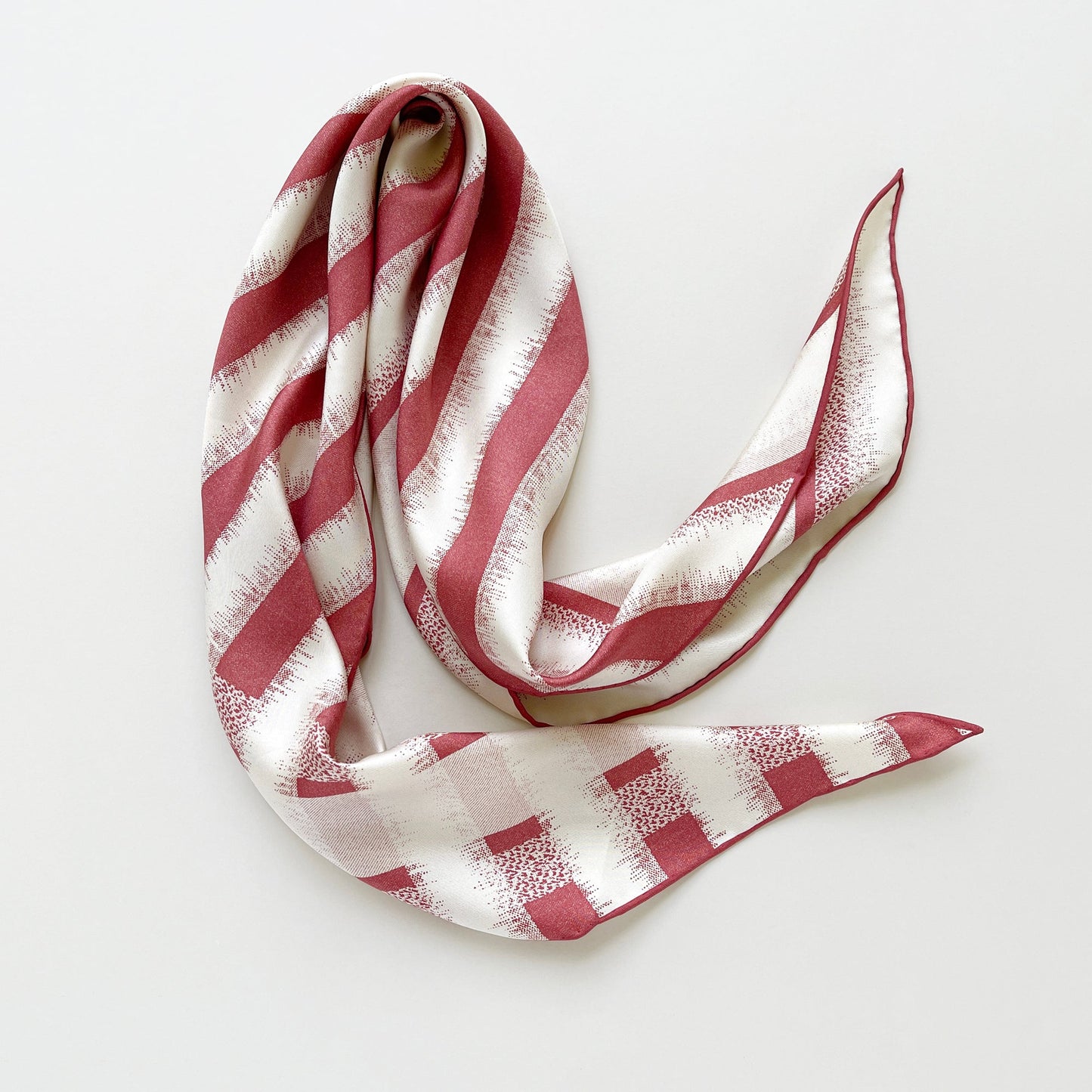 Timeless Stripes Silk Scarf, Double-Sided Print with Luxury Hand-Rolled, Sand-Washed Finish