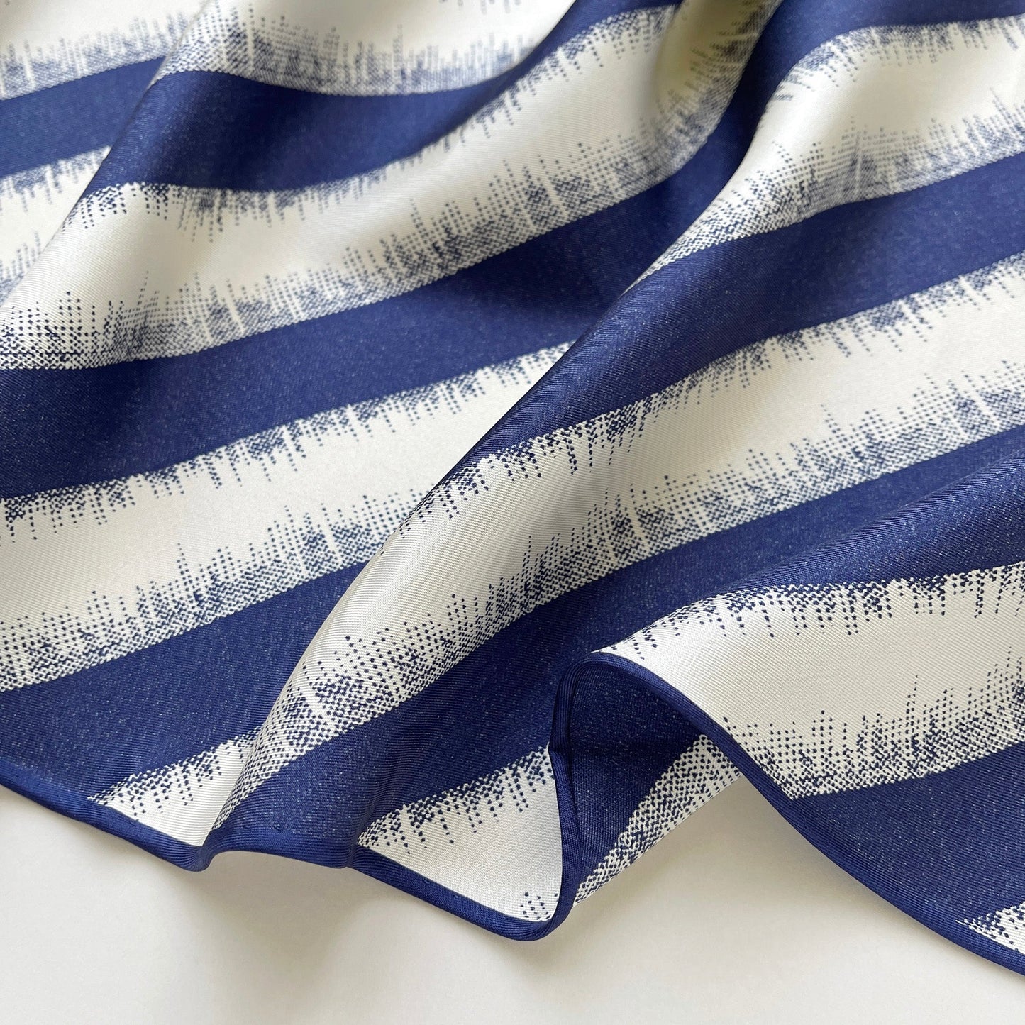 Timeless Stripes Silk Scarf, Double-Sided Print with Luxury Hand-Rolled, Sand-Washed Finish