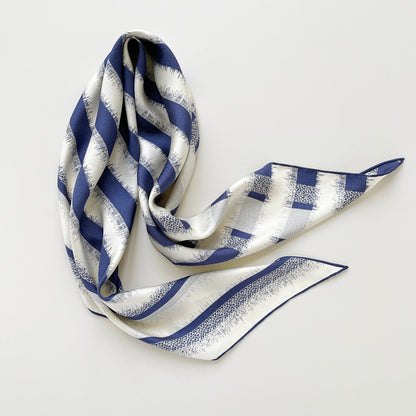 Timeless Stripes Silk Scarf, Double-Sided Print with Luxury Hand-Rolled, Sand-Washed Finish