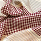Classic Houndstooth Silk Square Scarf, 65cm Hand-Rolled Bandana Scarf