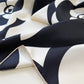 Black and White Camellia Love Silk Scarf, 90cm Hand-Rolled Women's Head Scarf