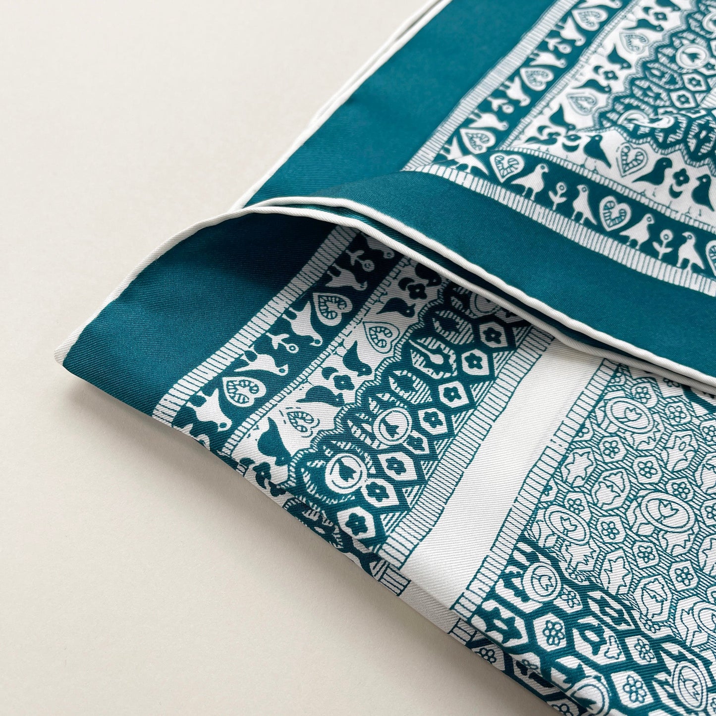 Heritage Grace Silk Scarf, 90cm Hand-Rolled Women's Head Scarf