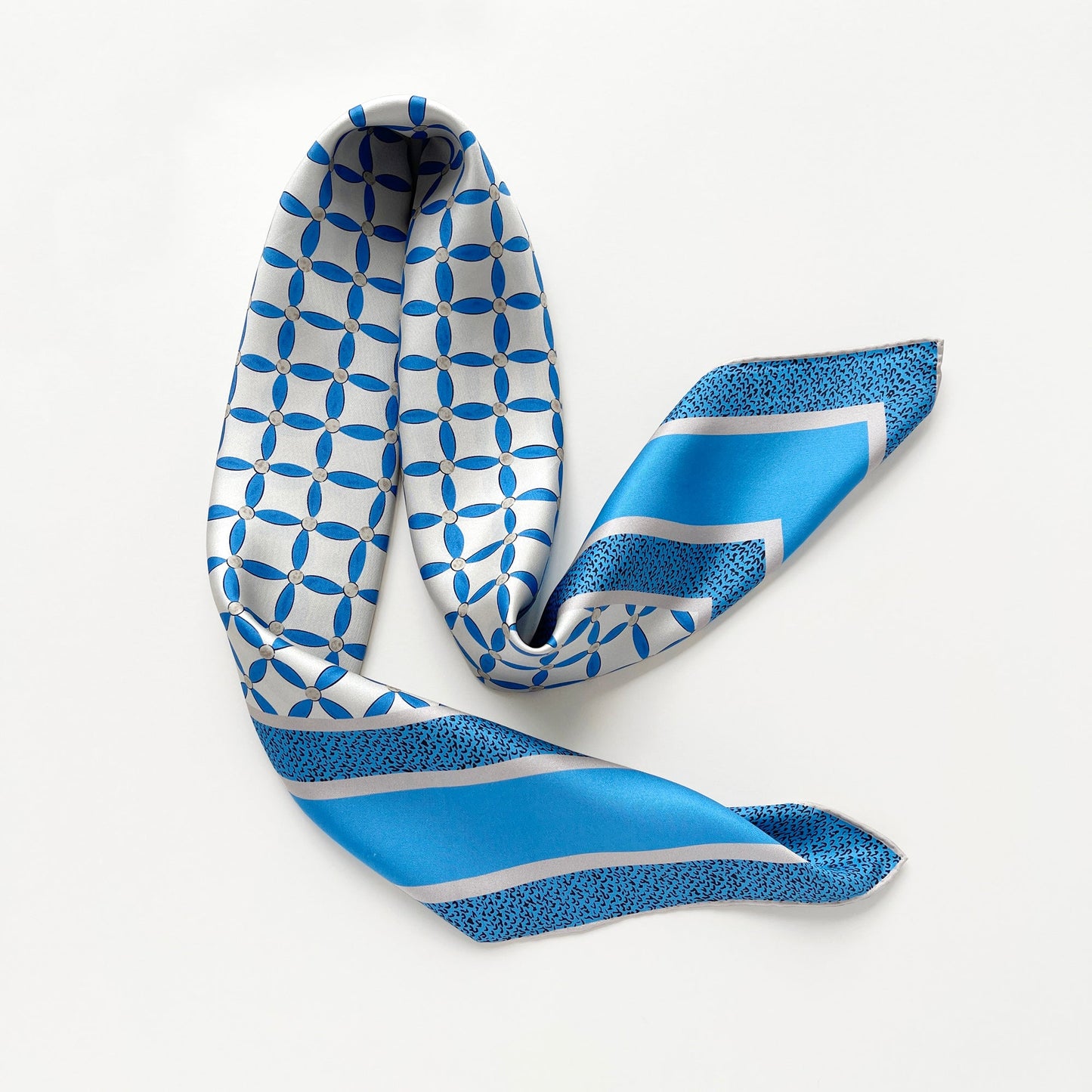 Geometric Petals Silk Scarf, 90cm Women's Head Scarf