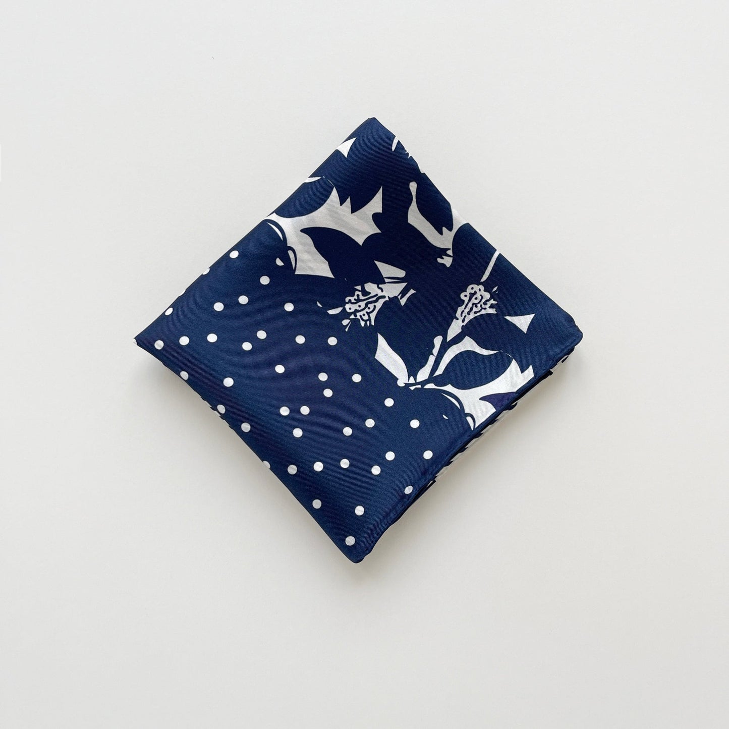 Women's 65cm Navy Patchwork Print Silk Square Scarf Bandana