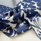 Women's 65cm Navy Patchwork Print Silk Square Scarf Bandana