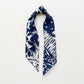 Women's 65cm Navy Patchwork Print Silk Square Scarf Bandana