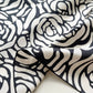 Charcoal Black Abstract Rose Silk Scarf, 65cm Women's Bandana Square with Hand-Rolled Edges