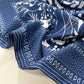Blue Kyoto Bloom Silk Scarf, Men's 65cm Neckerchief
