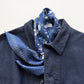 Blue Kyoto Bloom Silk Scarf, Men's 65cm Neckerchief