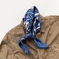 Blue Kyoto Bloom Silk Scarf, Men's 65cm Neckerchief