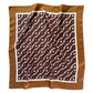 Retro Geometric Silk Square Scarf, 65cm Double-Sided Print Men's Neckerchief with Hand-Rolled Edges