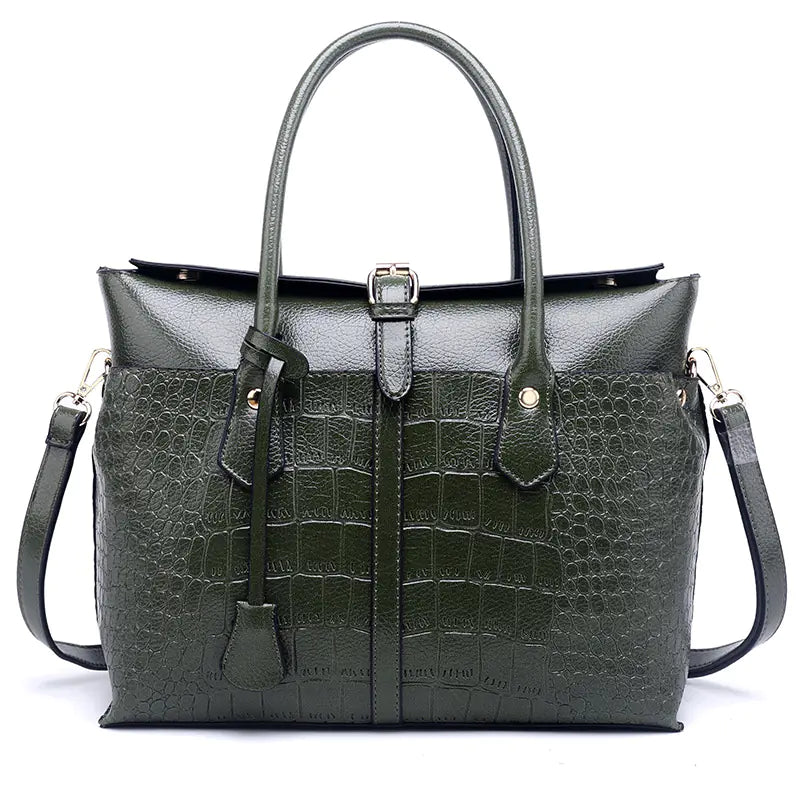 Women's Classic Crocodile Tote and Shoulder Bag, Multicolours