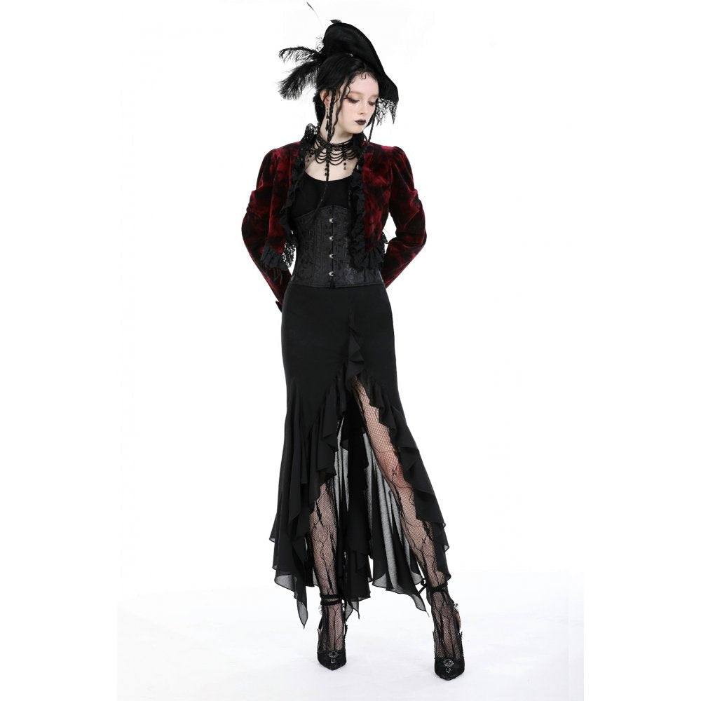 Dark In Love Izora Asymmetrical Goth Skirt﻿