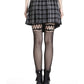 Dark In Love Leah Goth Tartan Mini Skirt with Strap Detail