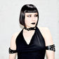 Necessary Evil Aphrodite Plunge Cowl-Neck Top with Faux Leather Detail