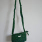 Metallic Green Handmade Crochet Festival Bag, Long Crossbody Strap
