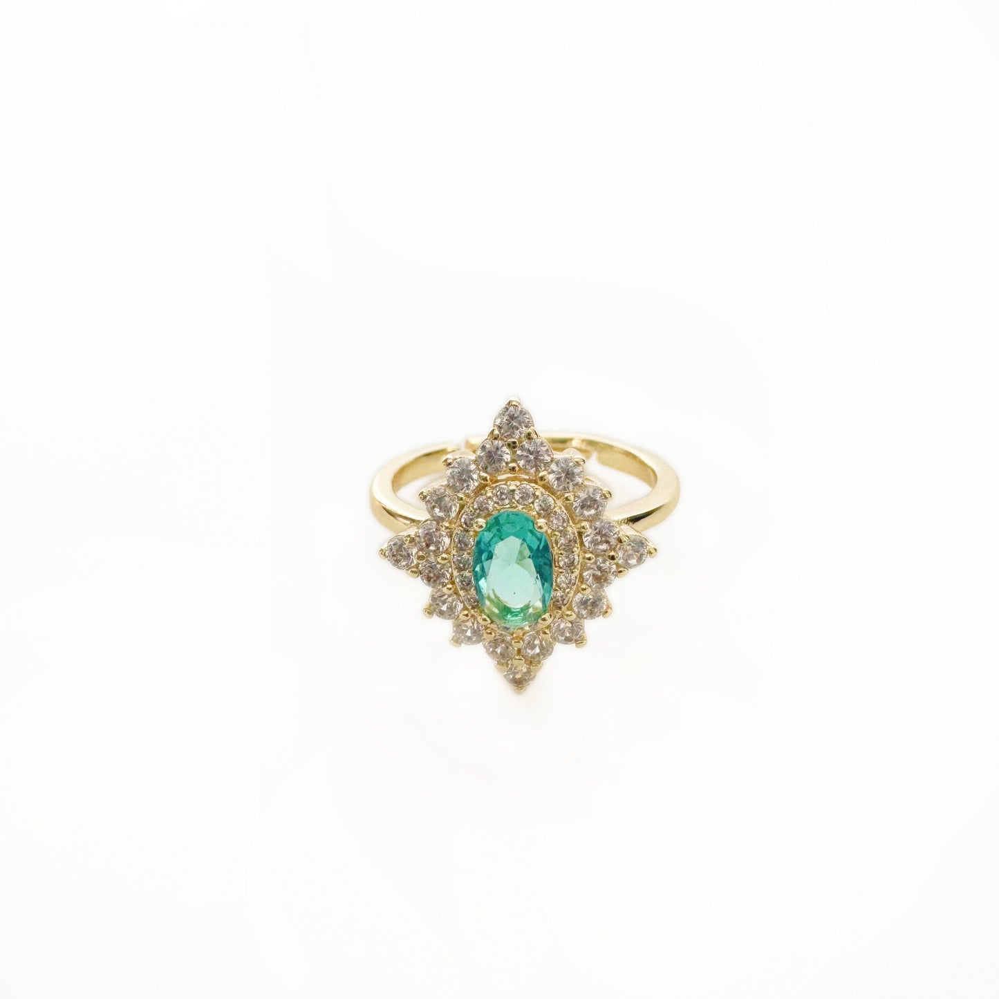 Florence Azure Stone Vintage-Style Adjustable Ring