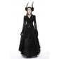 Dark In Love Livvy Lace Coat, Women's Gothic Jacket with Pointed Collar and Ruffles