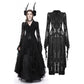 Dark In Love Livvy Lace Coat, Women's Gothic Jacket with Pointed Collar and Ruffles