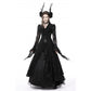 Dark In Love Livvy Lace Coat, Women's Gothic Jacket with Pointed Collar and Ruffles