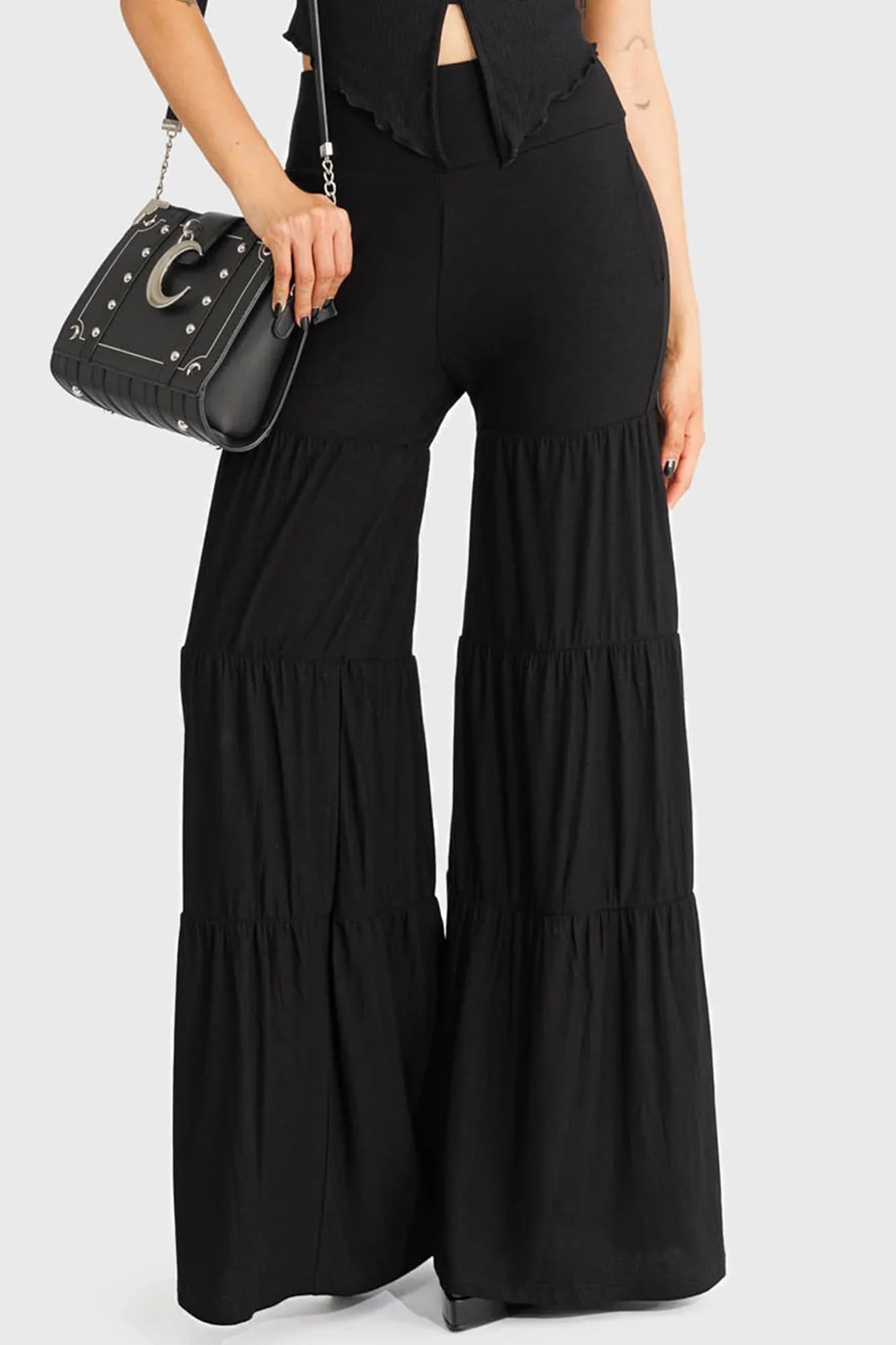 Killstar Maleficum Tiered Wide-Leg Trousers