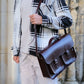 Twin Pocket Executive Handmade Leather Laptop Satchel in British Racing Green
