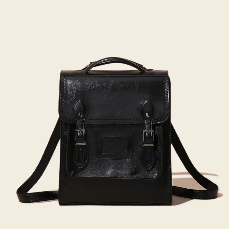 Genuine Leather Women's Fashion Satchel Backpack, Oil Wax Finish