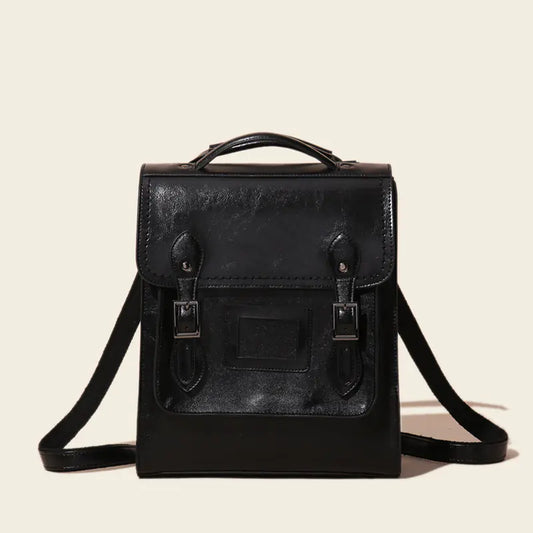 Genuine Leather Women's Fashion Satchel Backpack, Oil Wax Finish