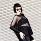 Necessary Evil Circe Gothic Sheer Black Mesh Top, Flowing Layering Style