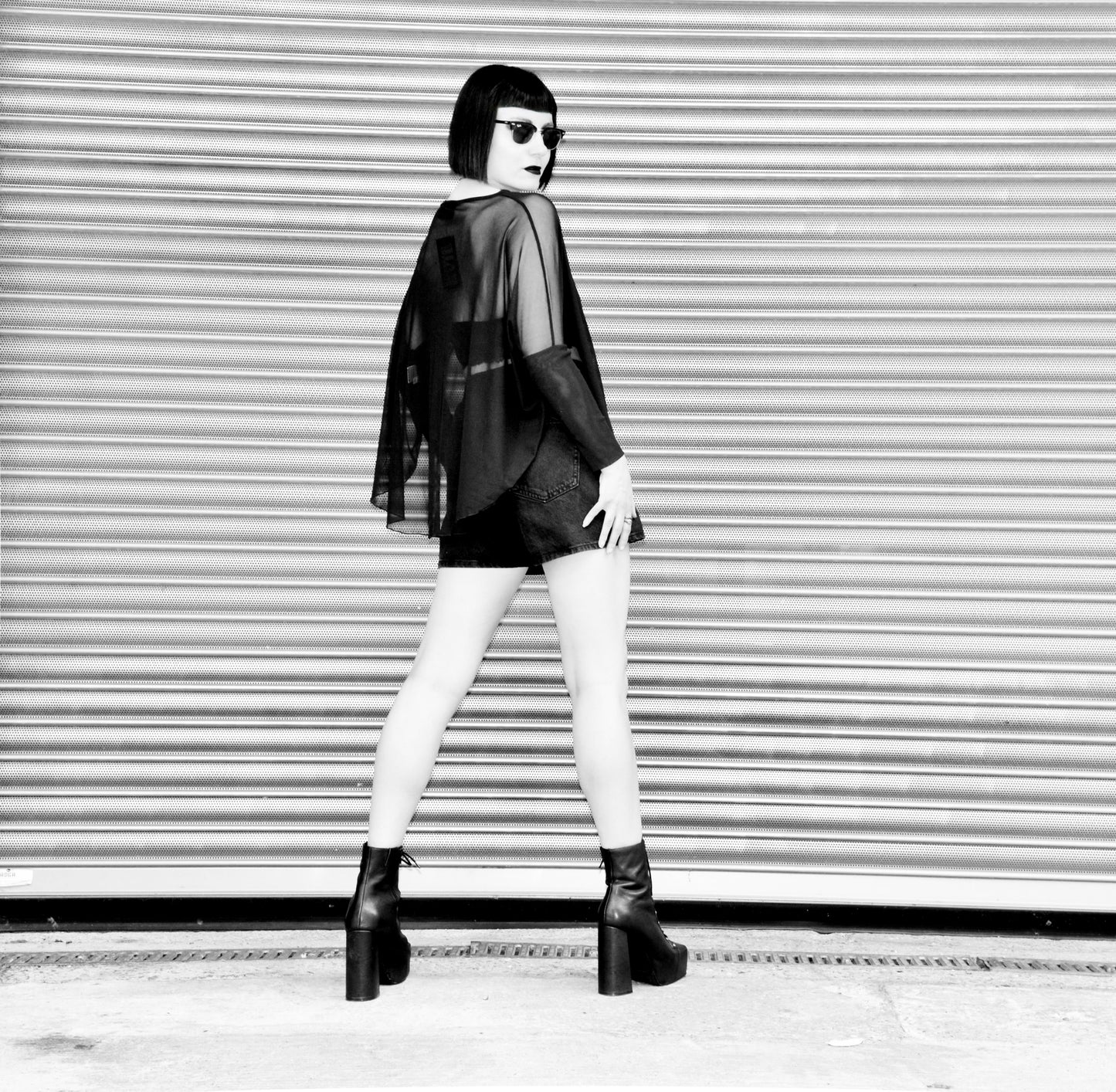 Necessary Evil Circe Flowing Mesh Top in Black, Plus Sizes