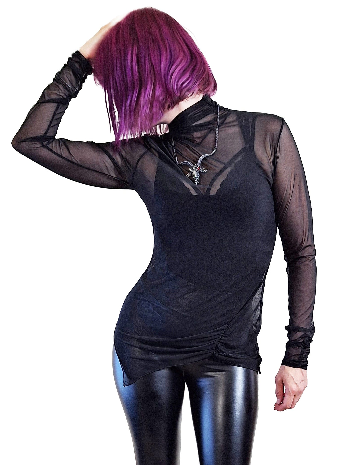 Necessary Evil Minerva Mesh Long-Sleeve Top