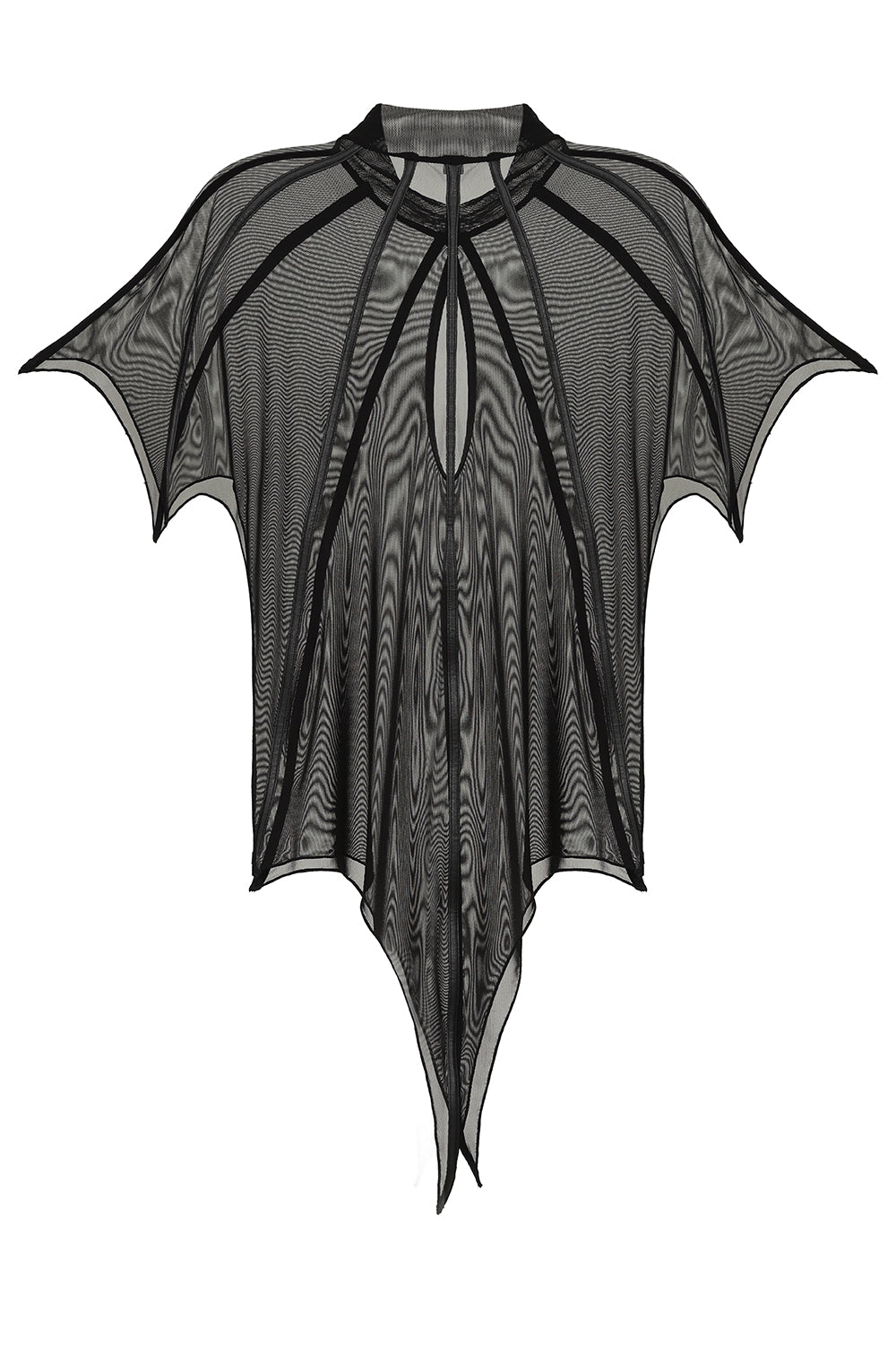 Necessary Evil Leutogi Mesh Bat Wing-Effect Poncho Top