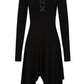 Necessary Evil Kali Long-Sleeve Midi Handkerchief Dress