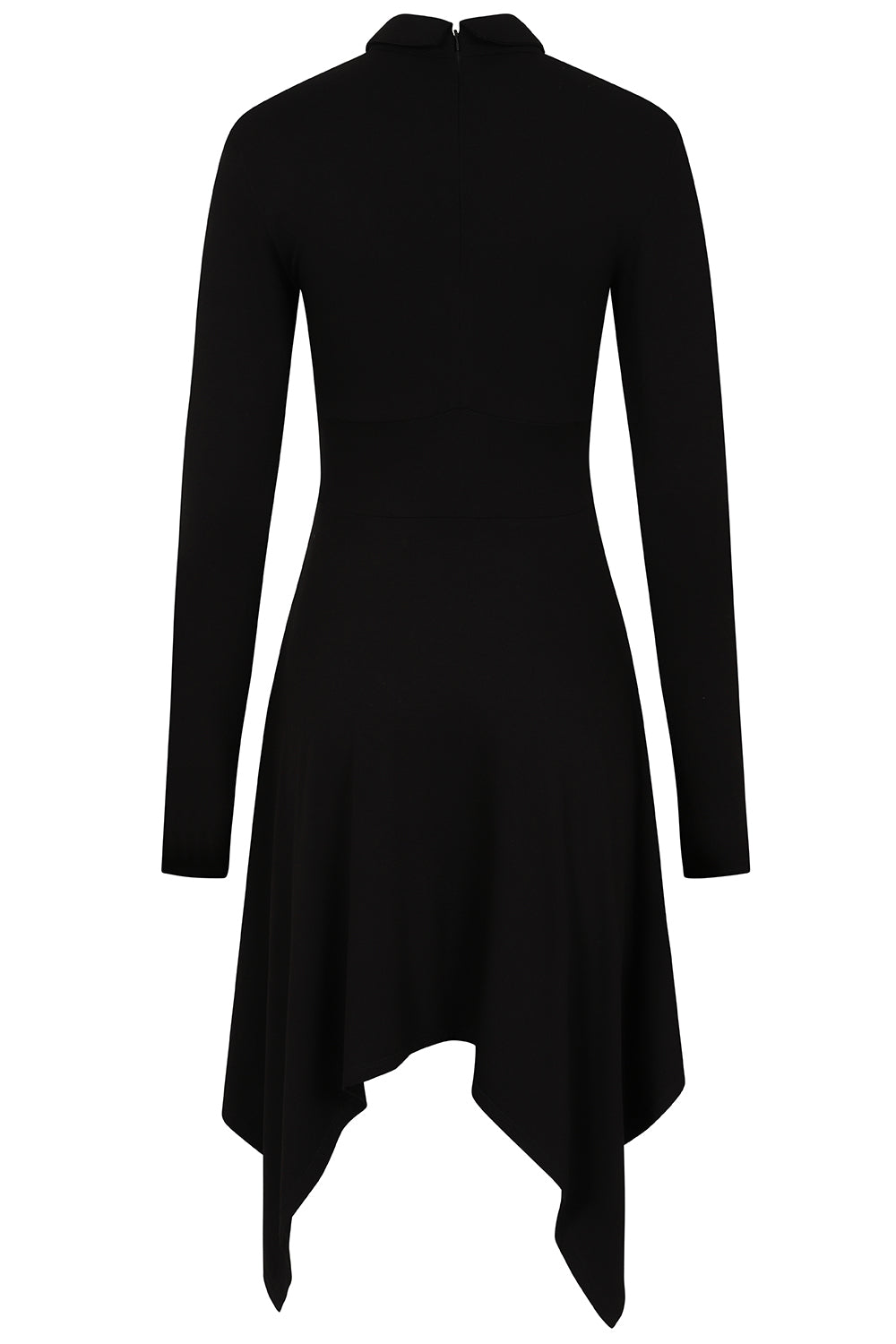 Necessary Evil Kali Long-Sleeve Midi Handkerchief Dress