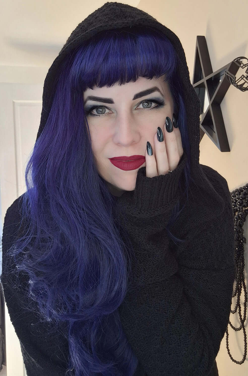 Necessary Evil Athena Long Hooded Cardigan, Plus Sizes