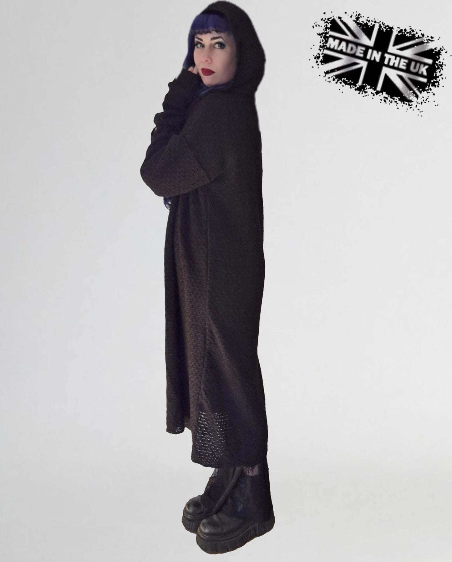 Necessary Evil Athena Long Hooded Cardigan, Plus Sizes