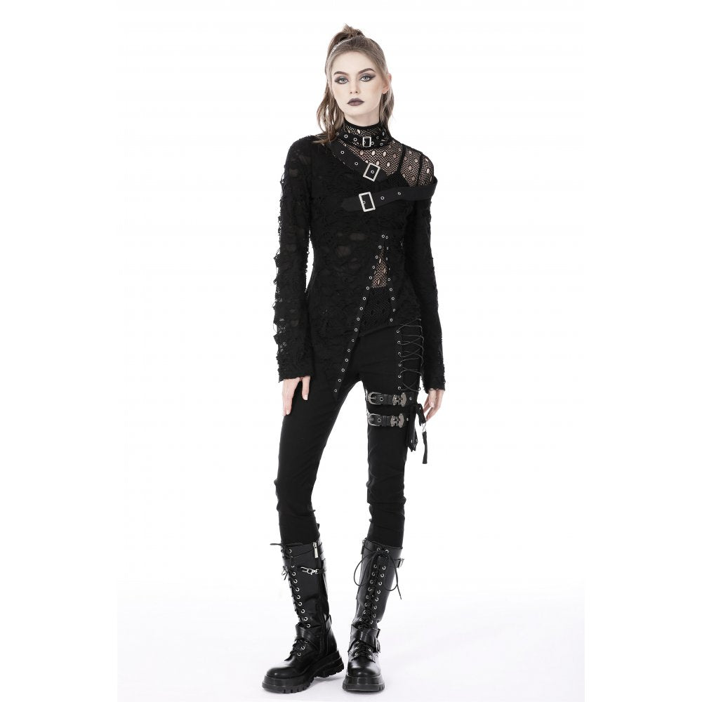 Dark In Love Gothic Fashion Womenswear Nola Long-Sleeve Top